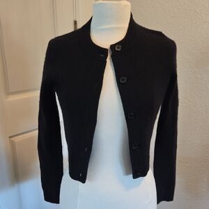 Wilfred Classic Black 100% Cashmere Cardigan Sweater